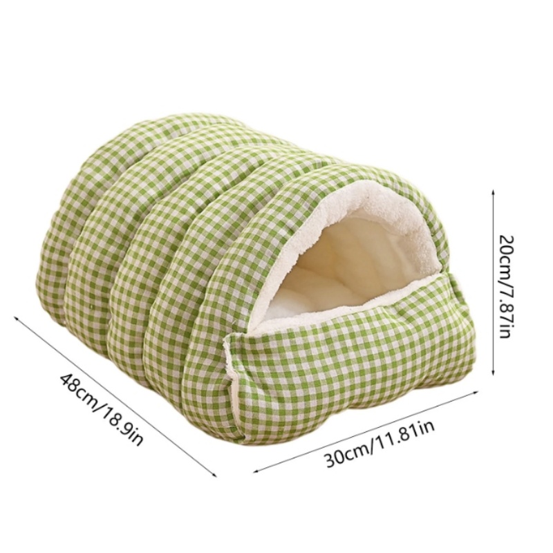 Winter Warm Small Pet Bed - Washable Semi-Enclosed Cat/Dog Bed, Dual-Purpose  (Open/Closed) 