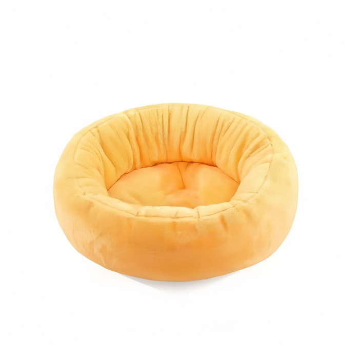 Round egg-tart shape pet bed with pillow 