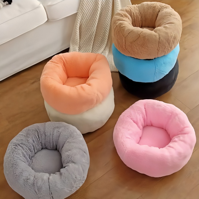 Round Plush Pet Cushion Mat Kennel Indoor Pet Rest Pad Sofa