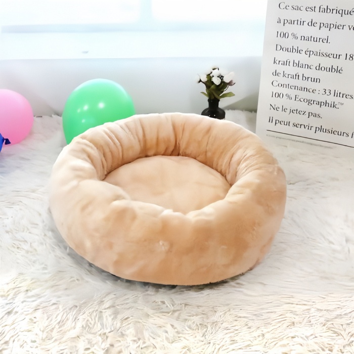 Round Plush Pet Cushion Mat Kennel Indoor Pet Rest Pad Sofa 