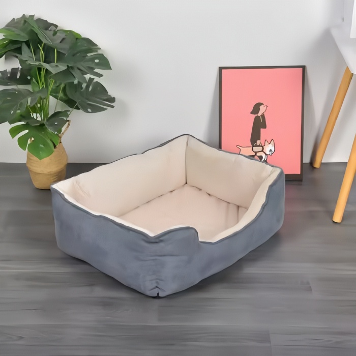 Washable Linen Soft Plush Material Pet Dog Bed Dog Cuddler with Removable Cover 