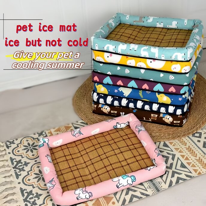 Pet Ice Pad Dog And Cat Self Cooling Mat With Pillows Around