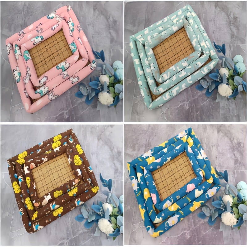 Pet Ice Pad Dog And Cat Self Cooling Mat With Pillows Around 