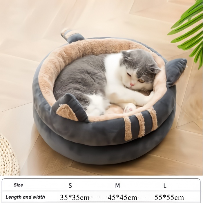 Winter Velvet Warm Pet Cat Dog Sofa Bed Round Dog Bed Cute Style