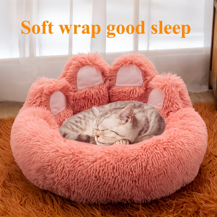Egg Tart Shape Dog Bed Plush Pet Warm Winter Cat Pet Mat