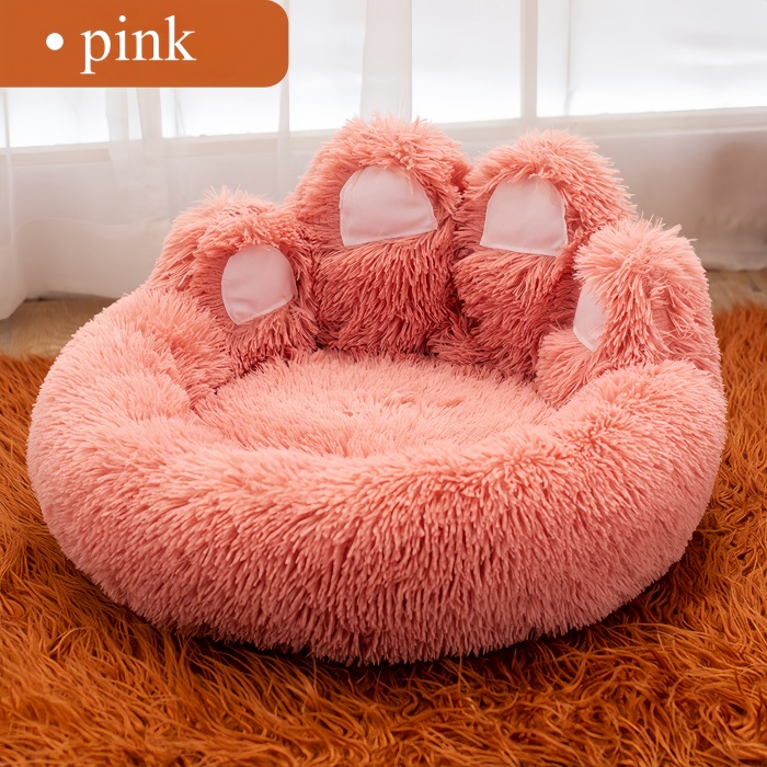 Egg Tart Shape Dog Bed Plush Pet Warm Winter Cat Pet Mat 