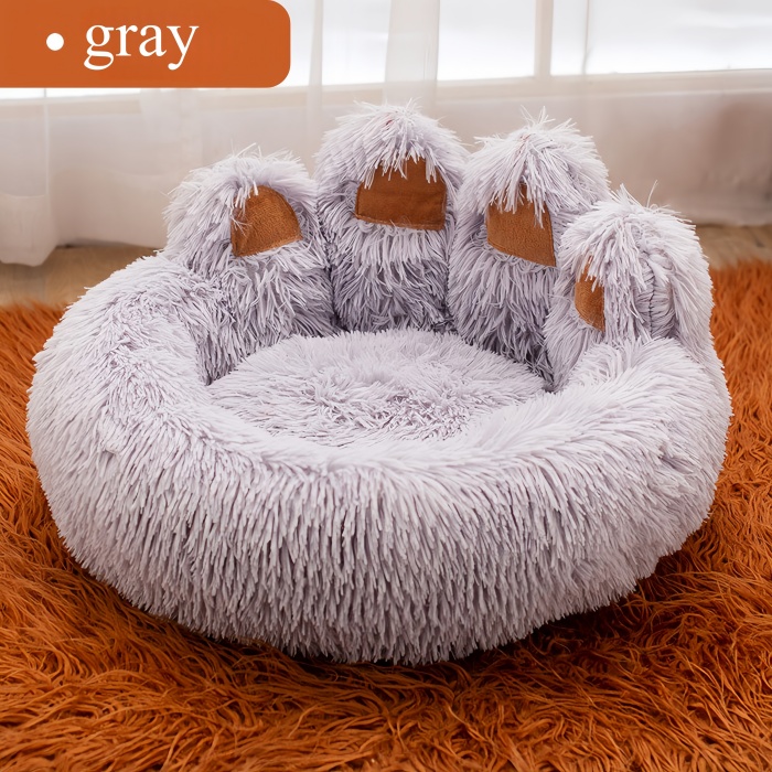 Egg Tart Shape Dog Bed Plush Pet Warm Winter Cat Pet Mat 