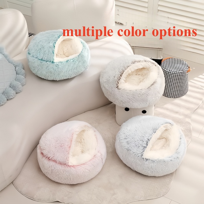 Cat Bed Shell Shape Plush Warm In Autumn Winter 
