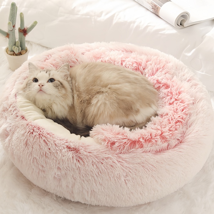 Warm Cat Plush Semi-enclosed Shell Pet Cat Bed House 