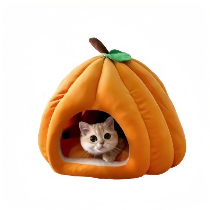 Cute Pumpkin Cat Bed Cat House Soft Cat Cave Bed For Small Peds