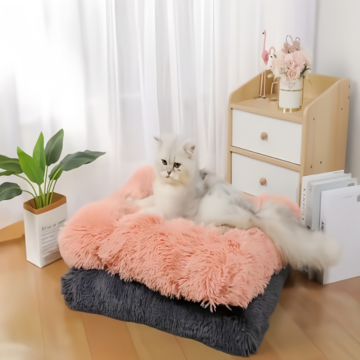 Calming Pet bed | Comfy Dog Bed High Stretch Soft Faux Fur for Dogs & Cats 
