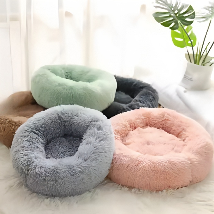 Plush Round Cat Dog Pad Deep Sleep Bed