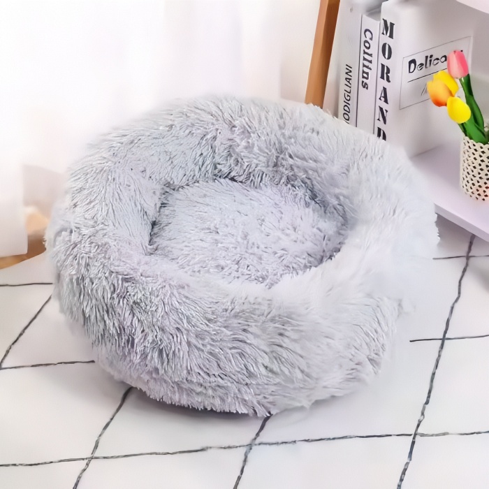 Soft Fabric Dog Bed Comfortable Round Donut Pet Beds Cushion
