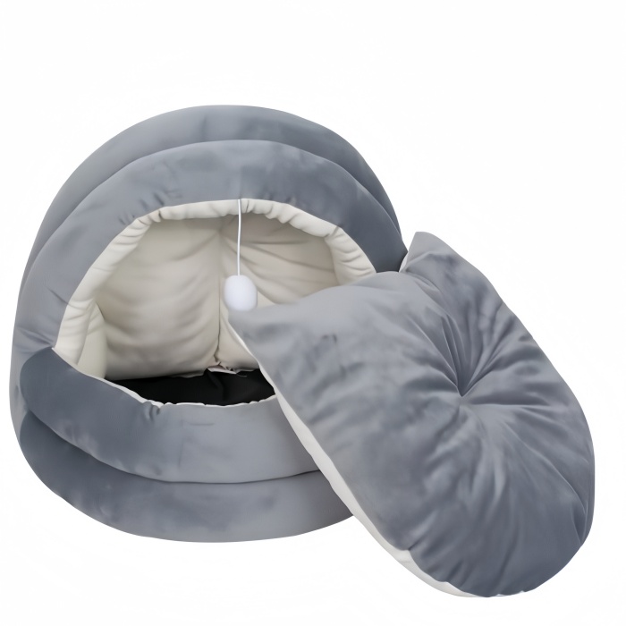 Warm Plush Soft Yurt PP Cotton Cat Folding House Bed