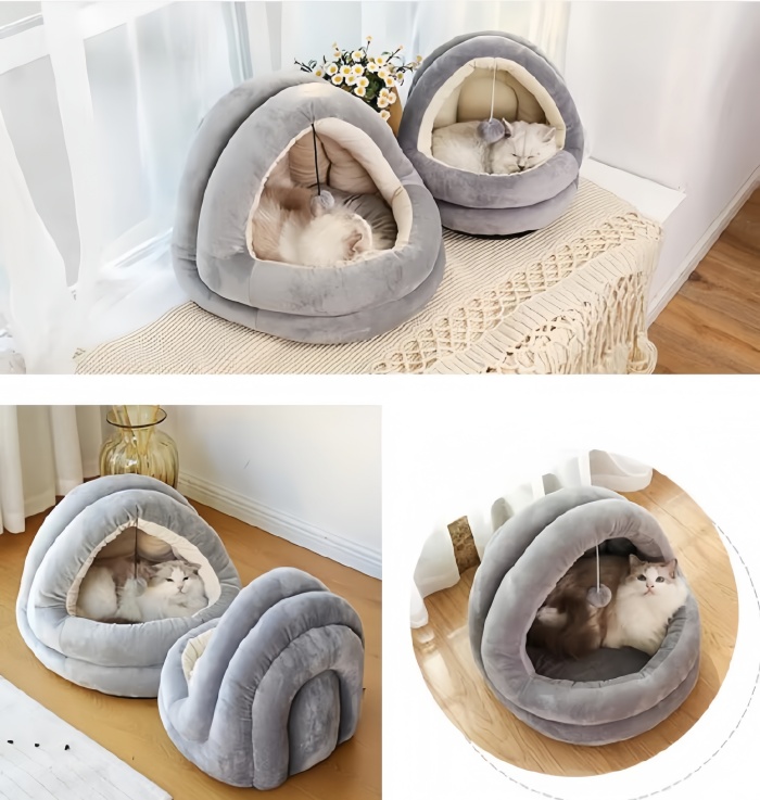 Cat House for All Seasons - Enclosed, Popular Pet Hut Cat Villa Cat Shelter Cat Bed 