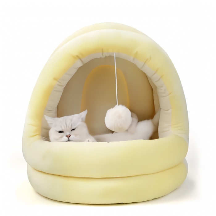 Warm Cat Bed House With Ball Toys Pet Bed for Cats And Dogs Pet Supplies